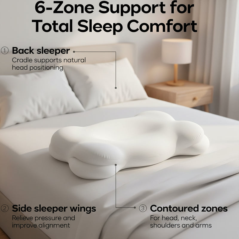 Ergonomic Memory Foam Butterfly Pillow