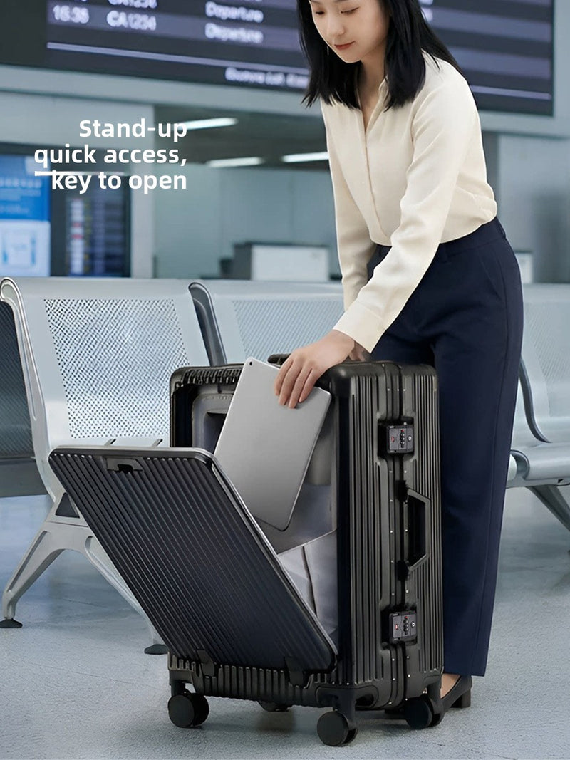 Aluminum Frame Luggage with USB Port