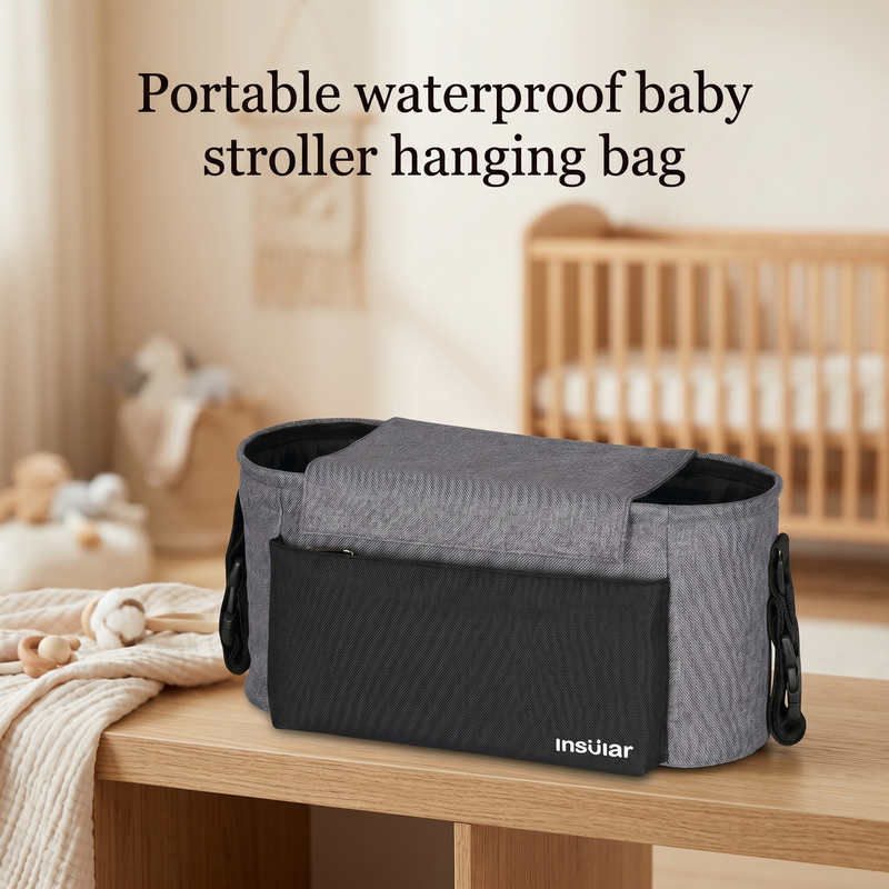 Portable waterproof baby stroller hanging bag