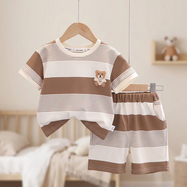 Cartoon Cotton Tee & Shorts Set