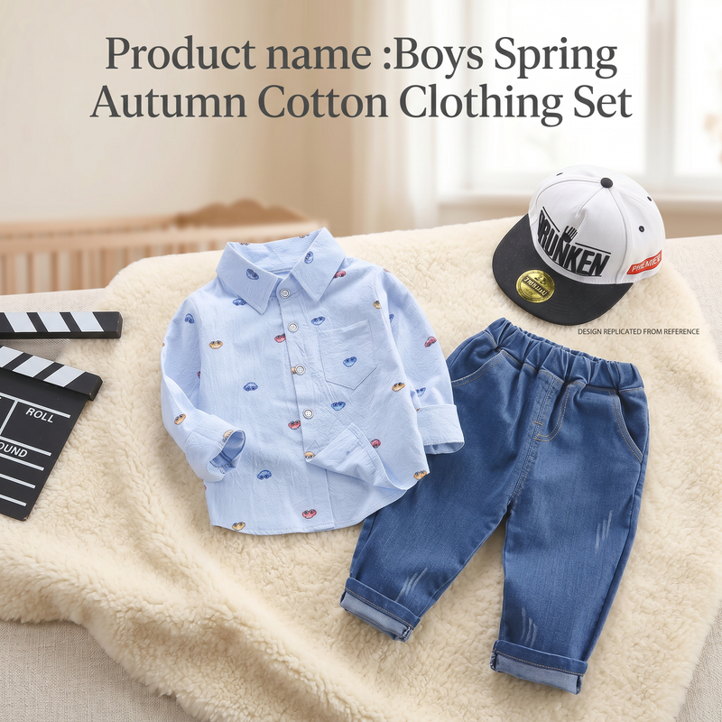 Cotton Long-Sleeve Two-Piece Set