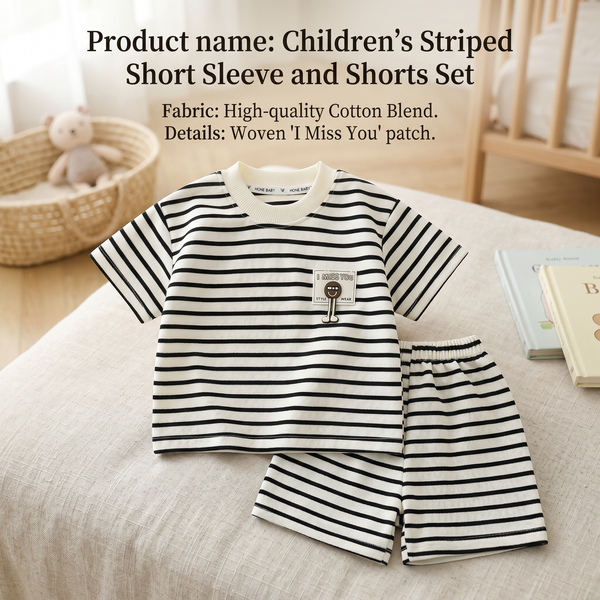 Striped Tee & Shorts Set