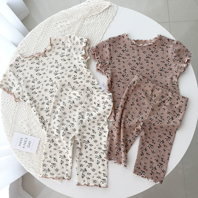 Floral Ice Silk Pajama Set