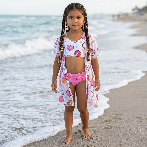 Three Piece Swimwear Set With Matching Cover Up